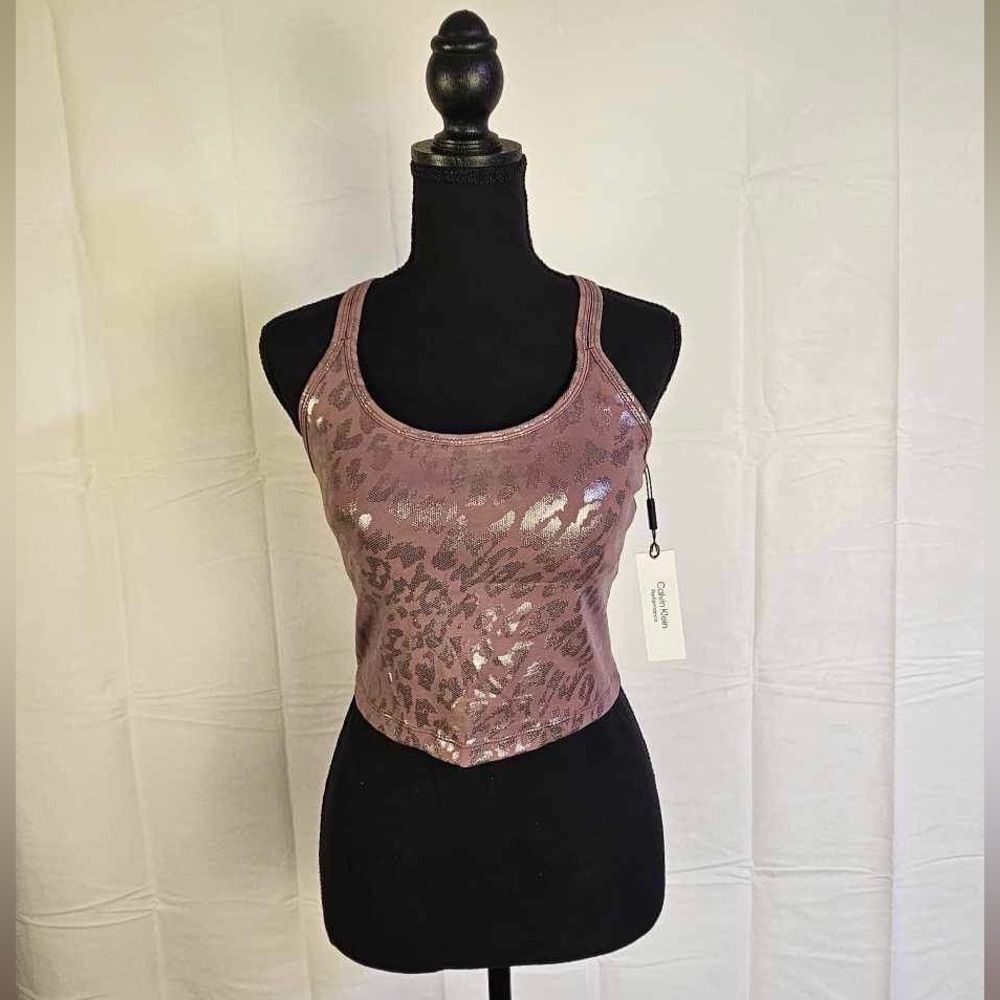 Calvin Klein Performance Printed Strappy-Back Tank Top M